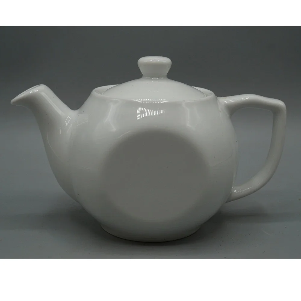 Lubiana Poland White Porcelain Teapot Modern Minimalist Ceramic Tea Pot Lid
